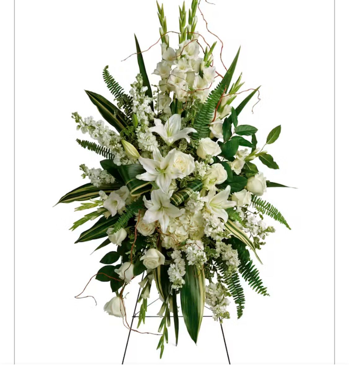 $310 Fresh Flower Easel Funeral Sympathy Arrangement