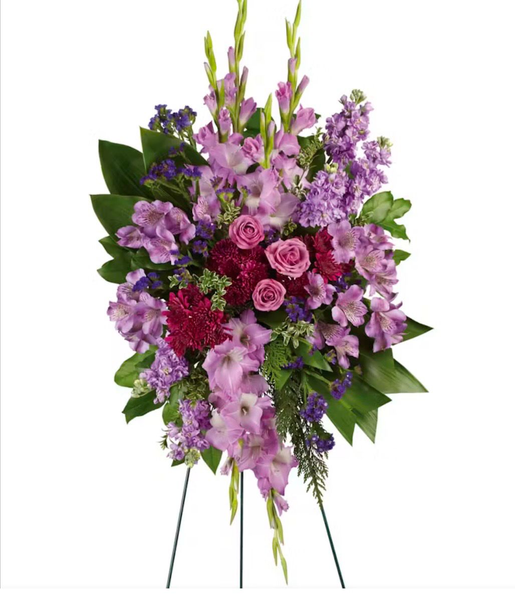$225 Fresh Flower Easel Funeral Sympathy Arrangement