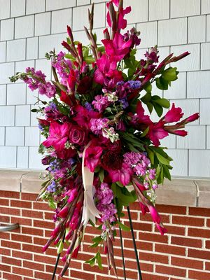 $265 Fresh Flower Easel Funeral Sympathy Arrangement