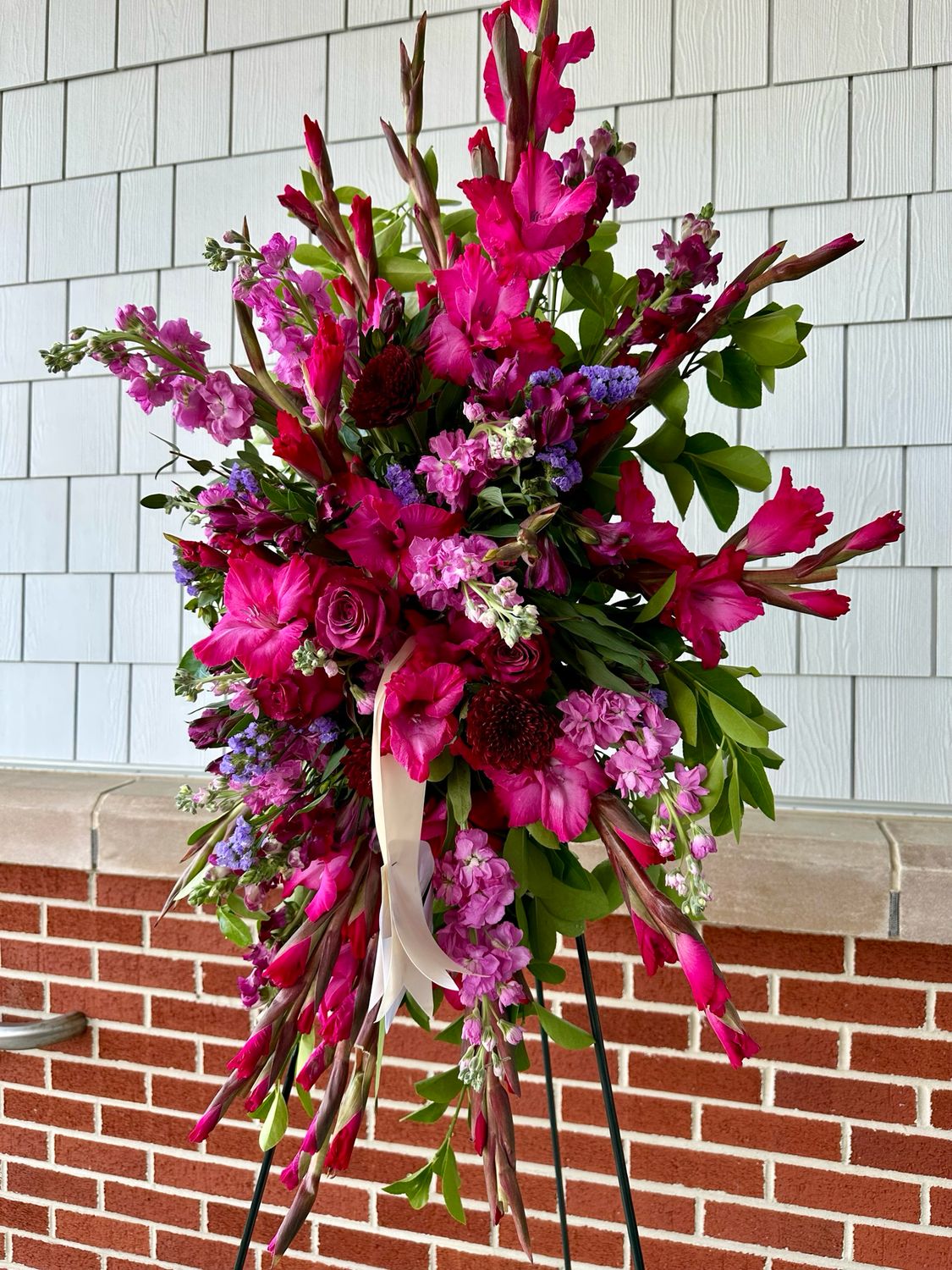 $265 Fresh Flower Easel Funeral Sympathy Arrangement