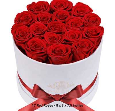 Preserved Roses - Flowers in a Luxury Suede Box - Lasts 1 Year Or More