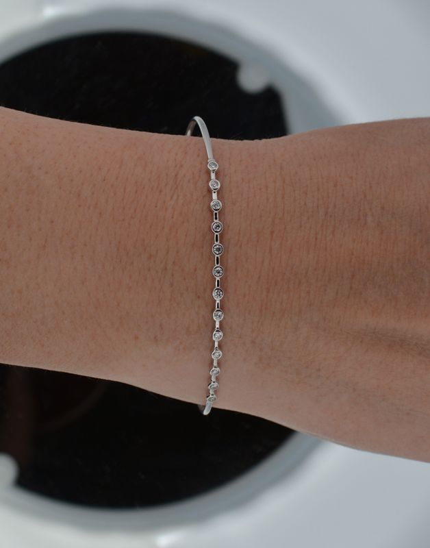 14K White Gold .25ctw Lab Grown Diamond Cuff Bracelet