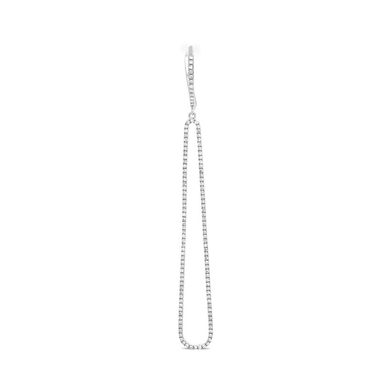 14K White Gold Elongated Drop .64ctw Diamond Earrings