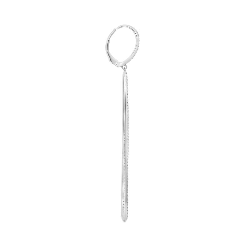 14K White Gold Elongated Drop .64ctw Diamond Earrings