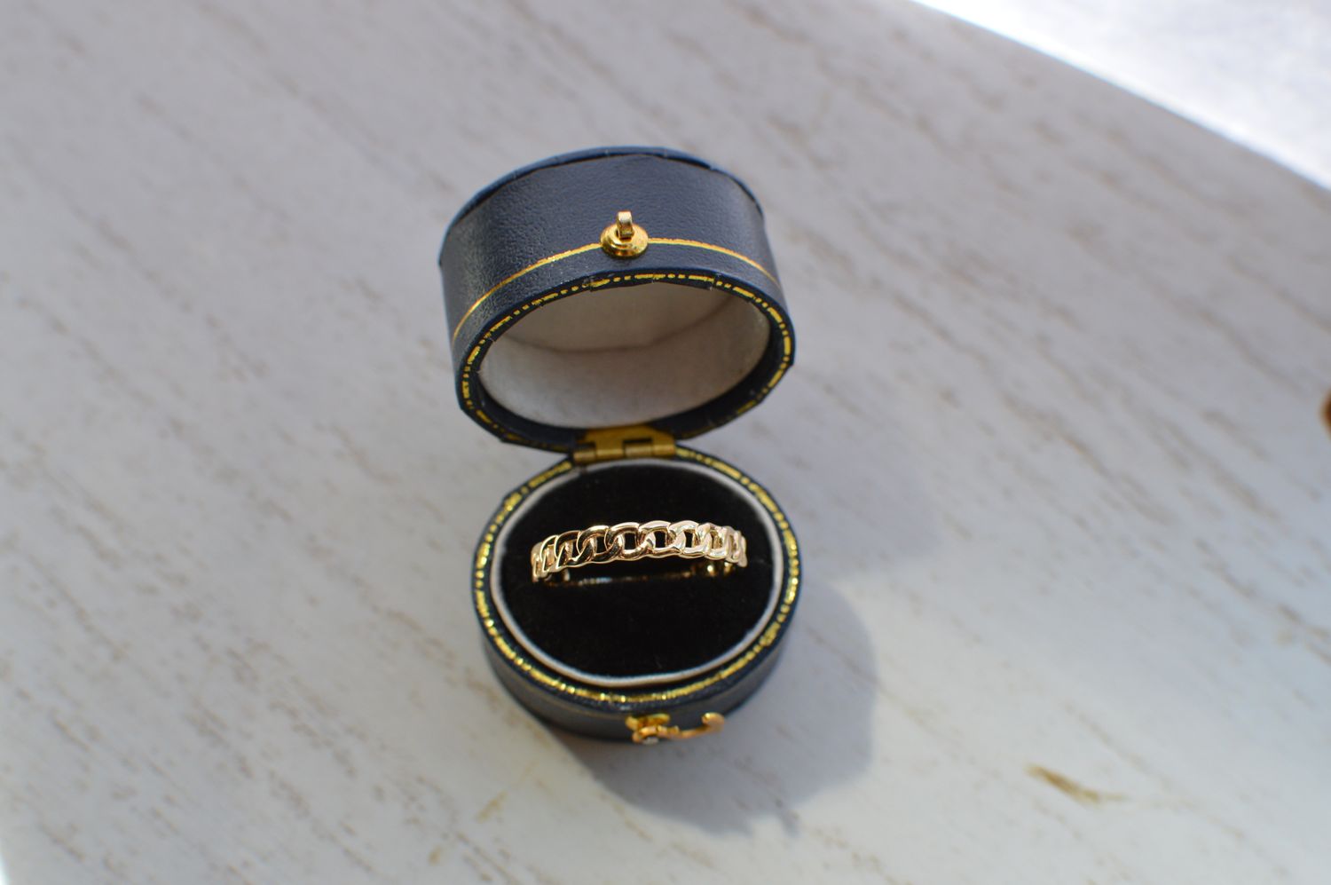14K Yellow Gold Chain Link Band