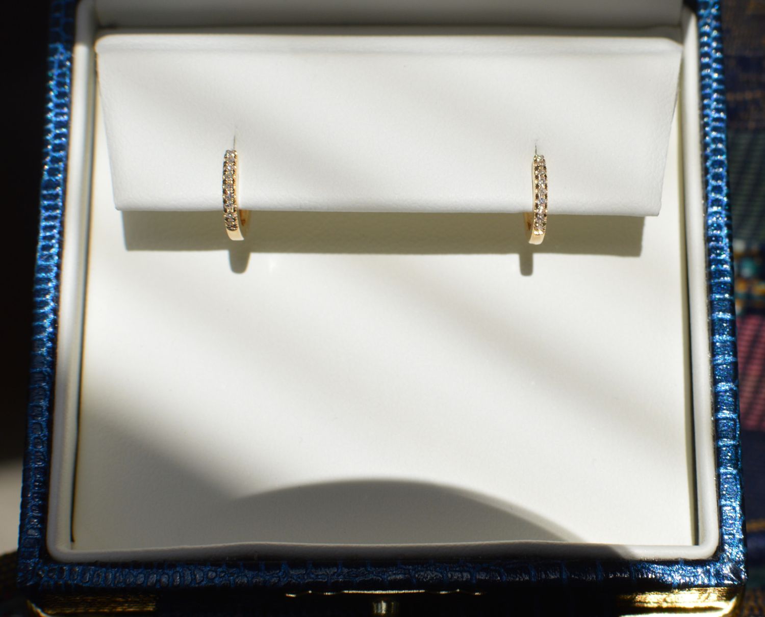 14K Yellow .06ctw Diamond Mini Huggie Earrings