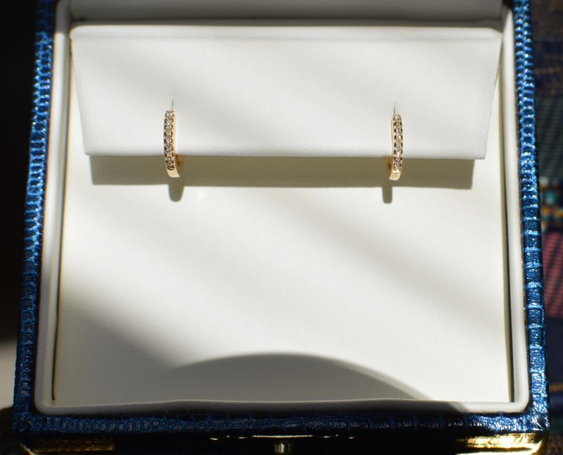 14K Yellow .06ctw Diamond Mini Huggie Earrings