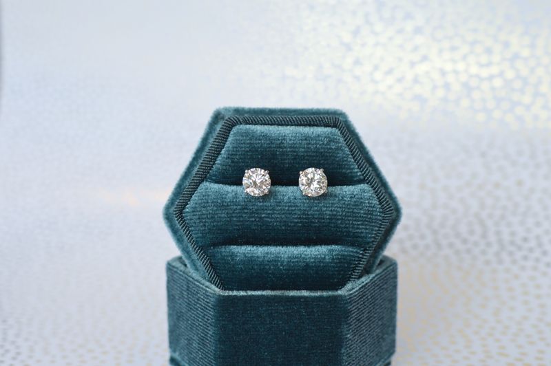 14K White Gold 2.0ctw Round Lab Grown Diamond Studs