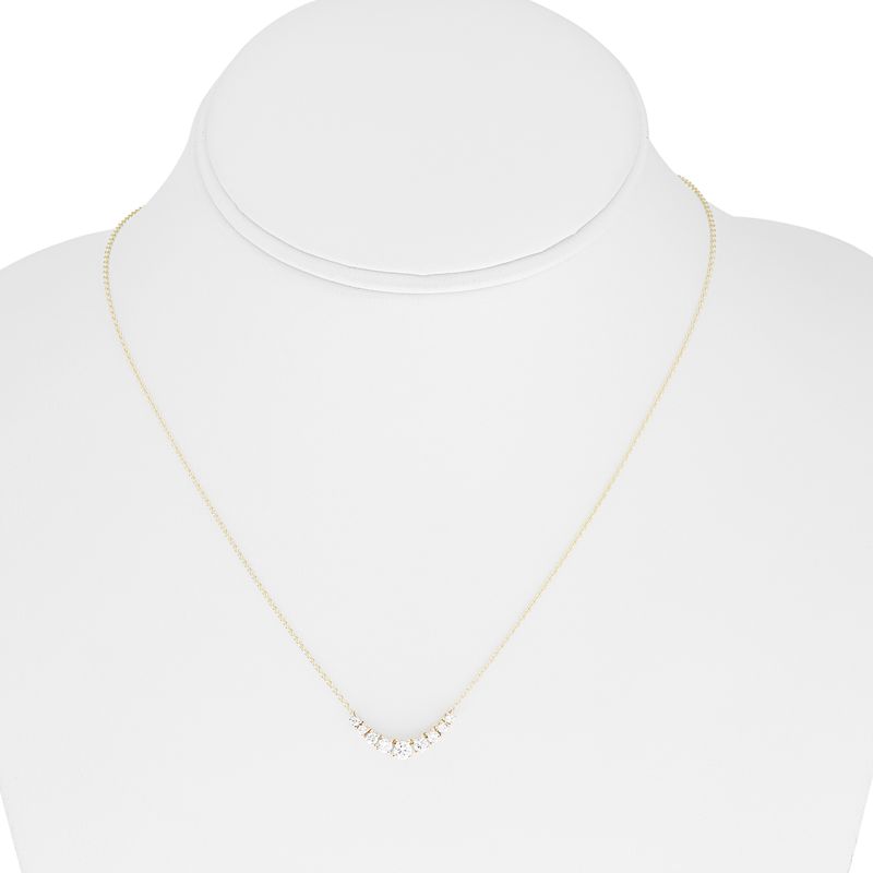 14K Yellow Gold Graduated .45ctw Diamond Center Adjustable Necklace