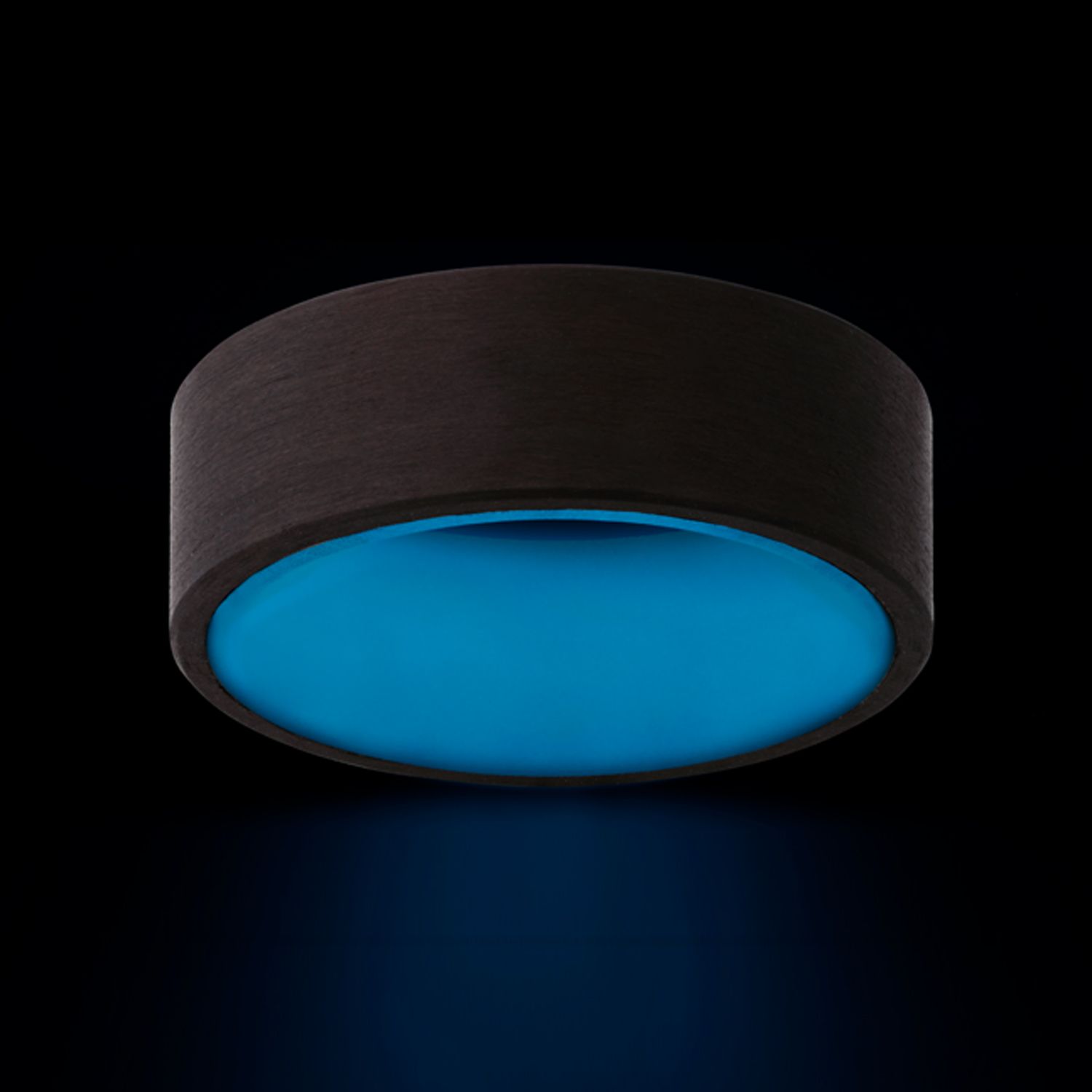 Carbon Fiber Ring w/glow sleeve. Blue  8mm Sz10  CLOSEOUT