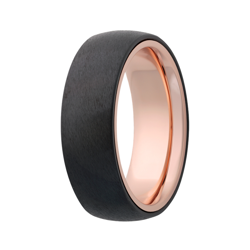 Zirconium and 14k Rose Gold Ring sleeve 7mm Sz 10.5