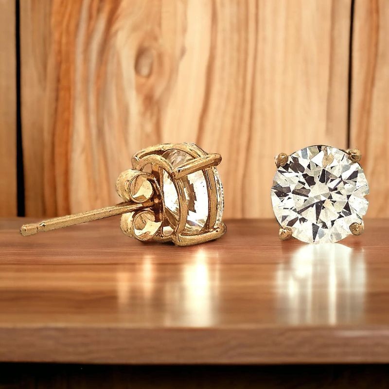14k Yellow Gold  2.0ctw Round Lab Grown Diamond Studs