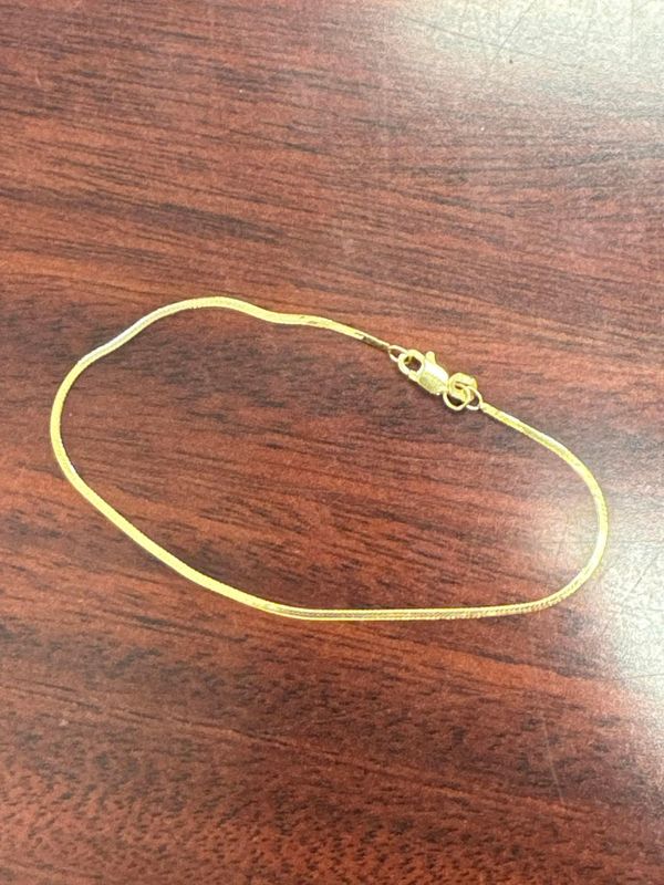 14K Yellow Gold Herringbone Bracelet 1.2mm