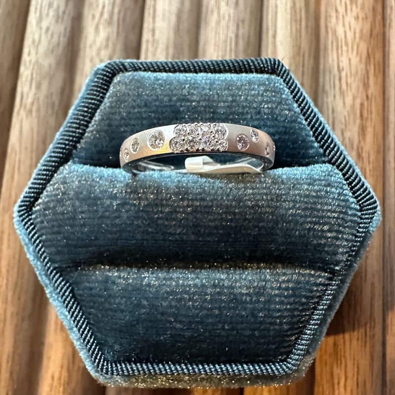 14k White Gold Confetti Style 0.21ctw Diamond Band