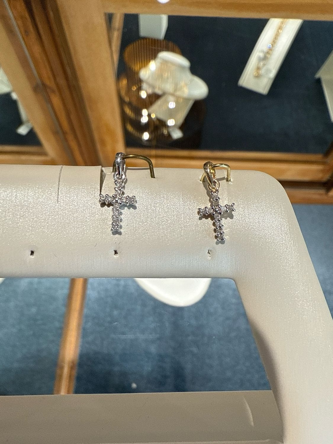 10K Yellow Gold  Petite .05ctw Diamond Cross