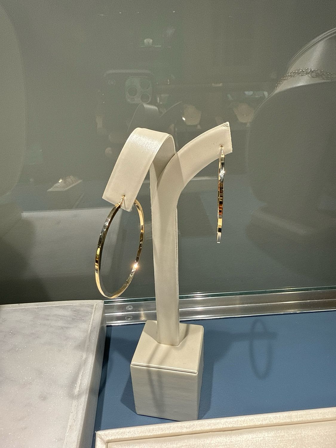 10K Yellow Gold 1.75&quot; Square Tube Hoops