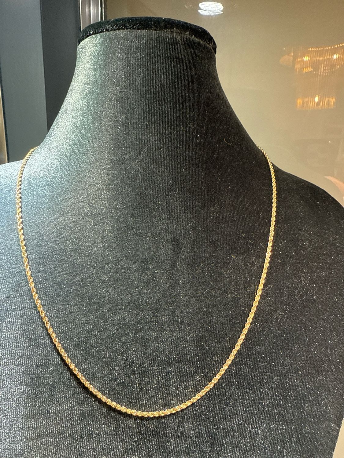 10k 24&quot; Semi-Solid 2mm Rope Chain
