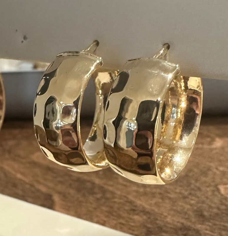10ky Hammerd Gold Hoops 16mm