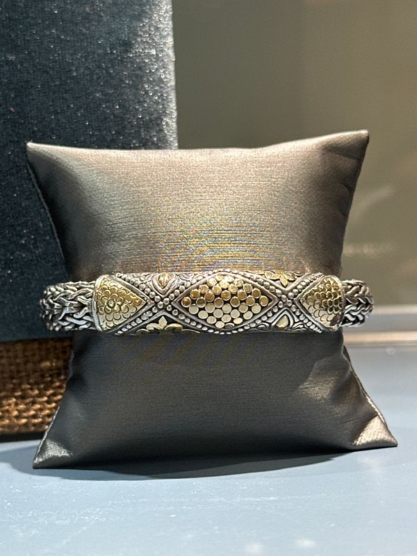 John Hardy .925 &amp; 18k Fleur de Lis Gold Dot Bracelet