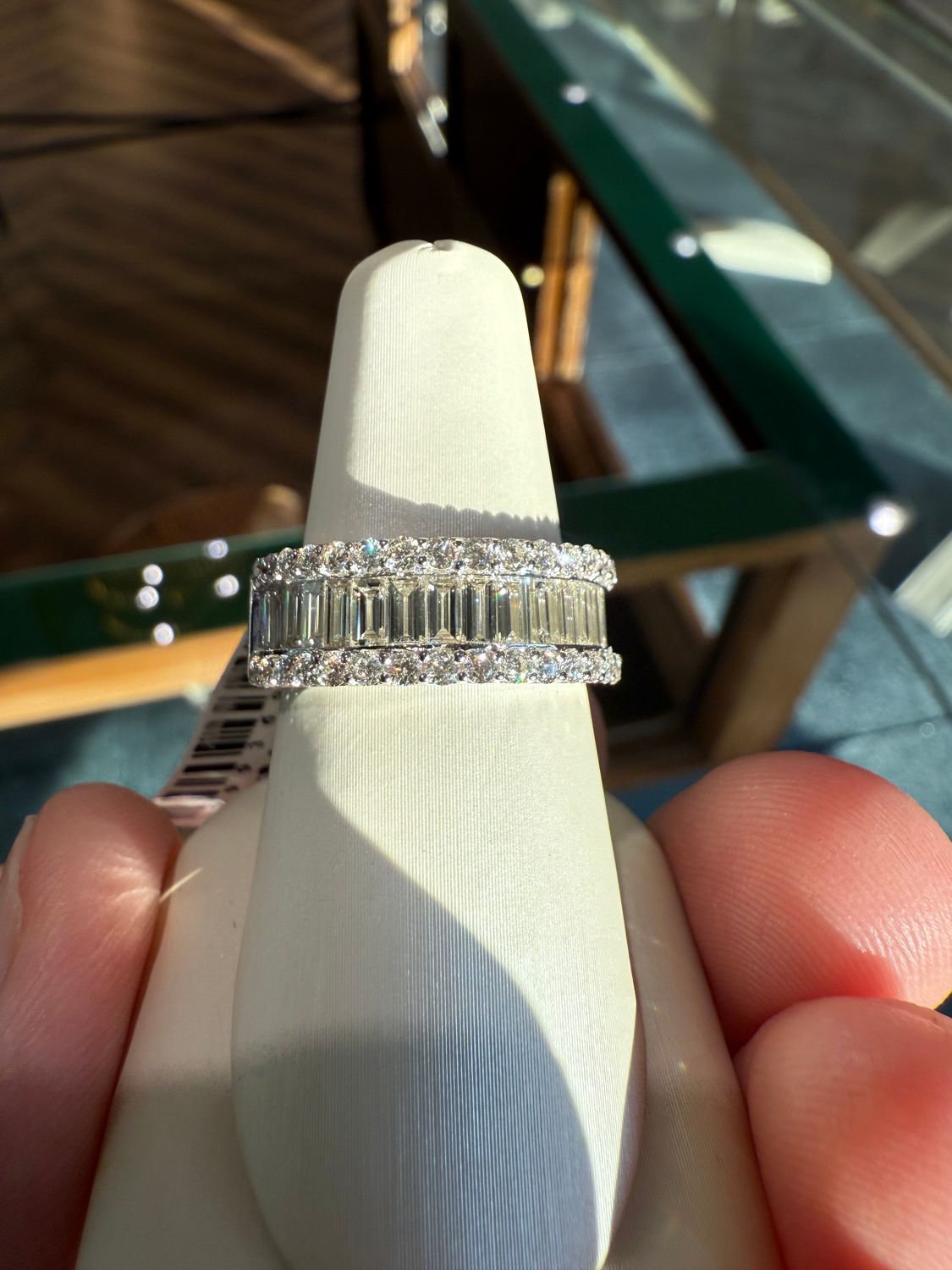 14k White Gold Baguette Channel Diamond Ring HM