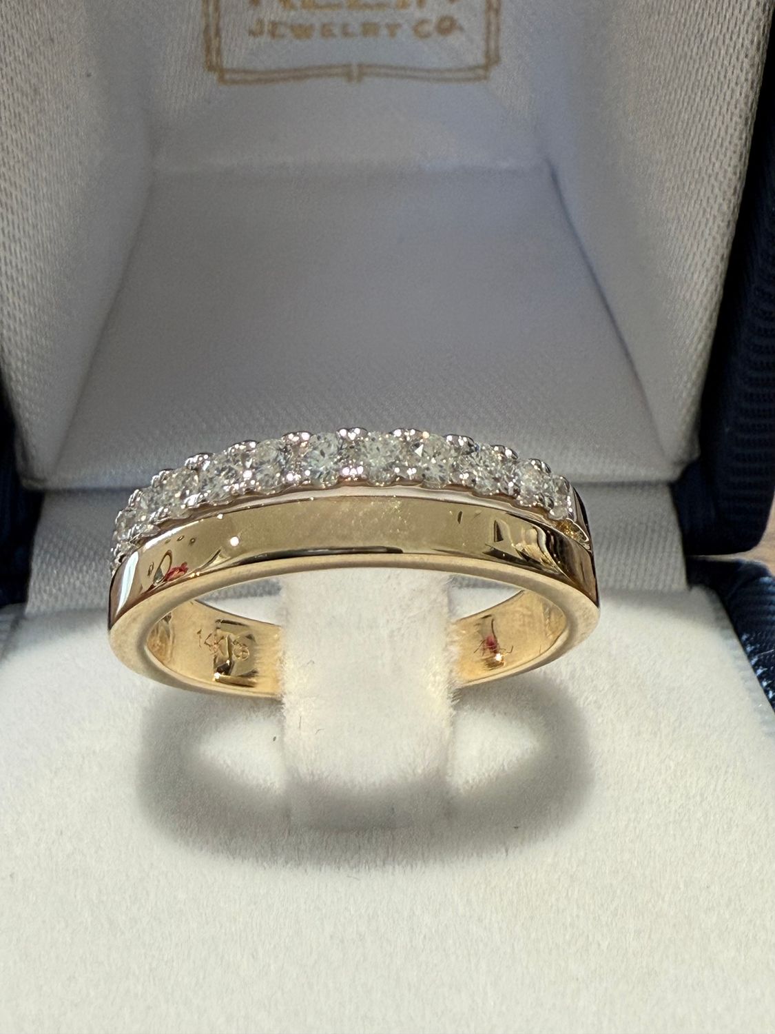 14K Yellow &amp; White Gold 0.38ctw Diamond /Plain Band