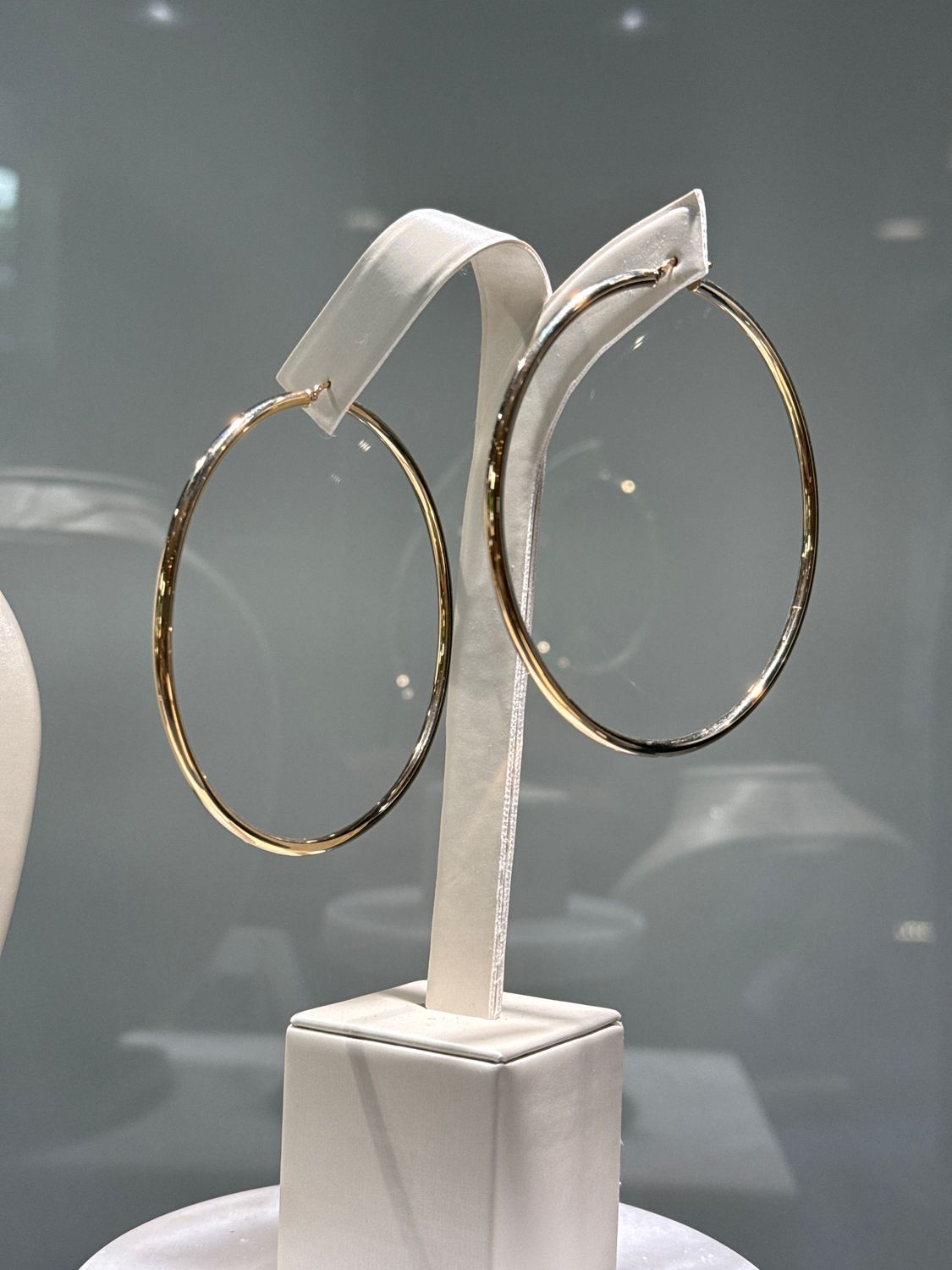 10K Yellow Gold  3&quot; Round Tube Hoop