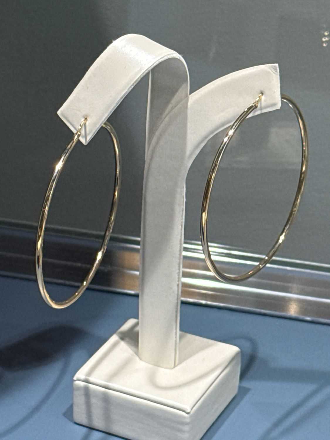 10k Yellow Gold 2mm Tube Hoop Earrings - 48mm Diameter