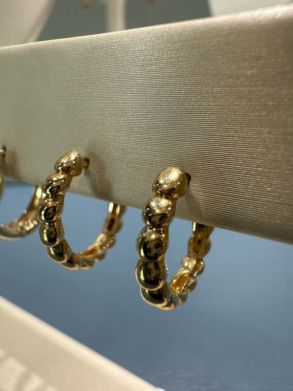 14k Yellow Gold Bujukan Huggie Earrings 15mm