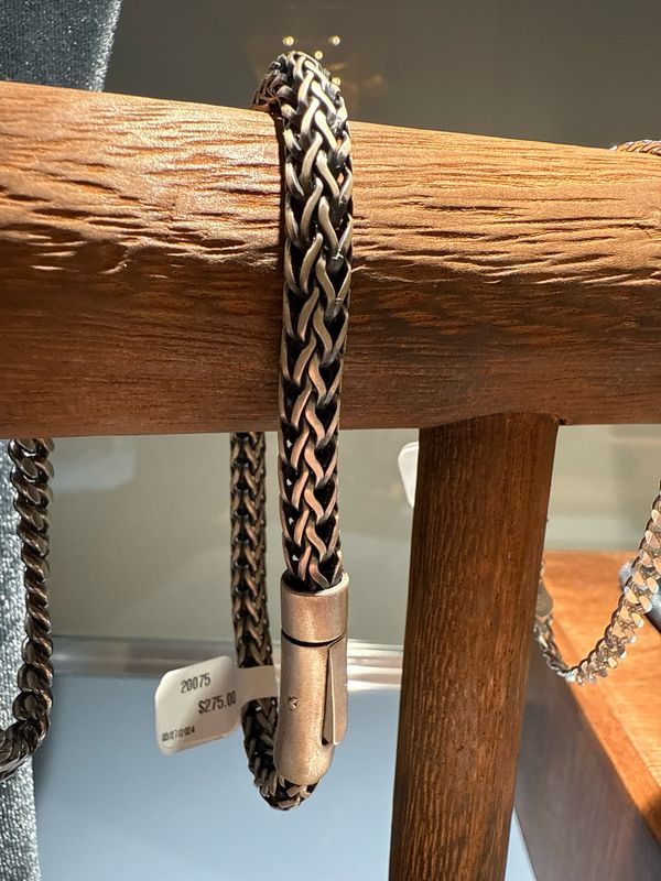 Italian Sterling Silver 8.5&quot; Franco Bracelet w/ Tube clasp