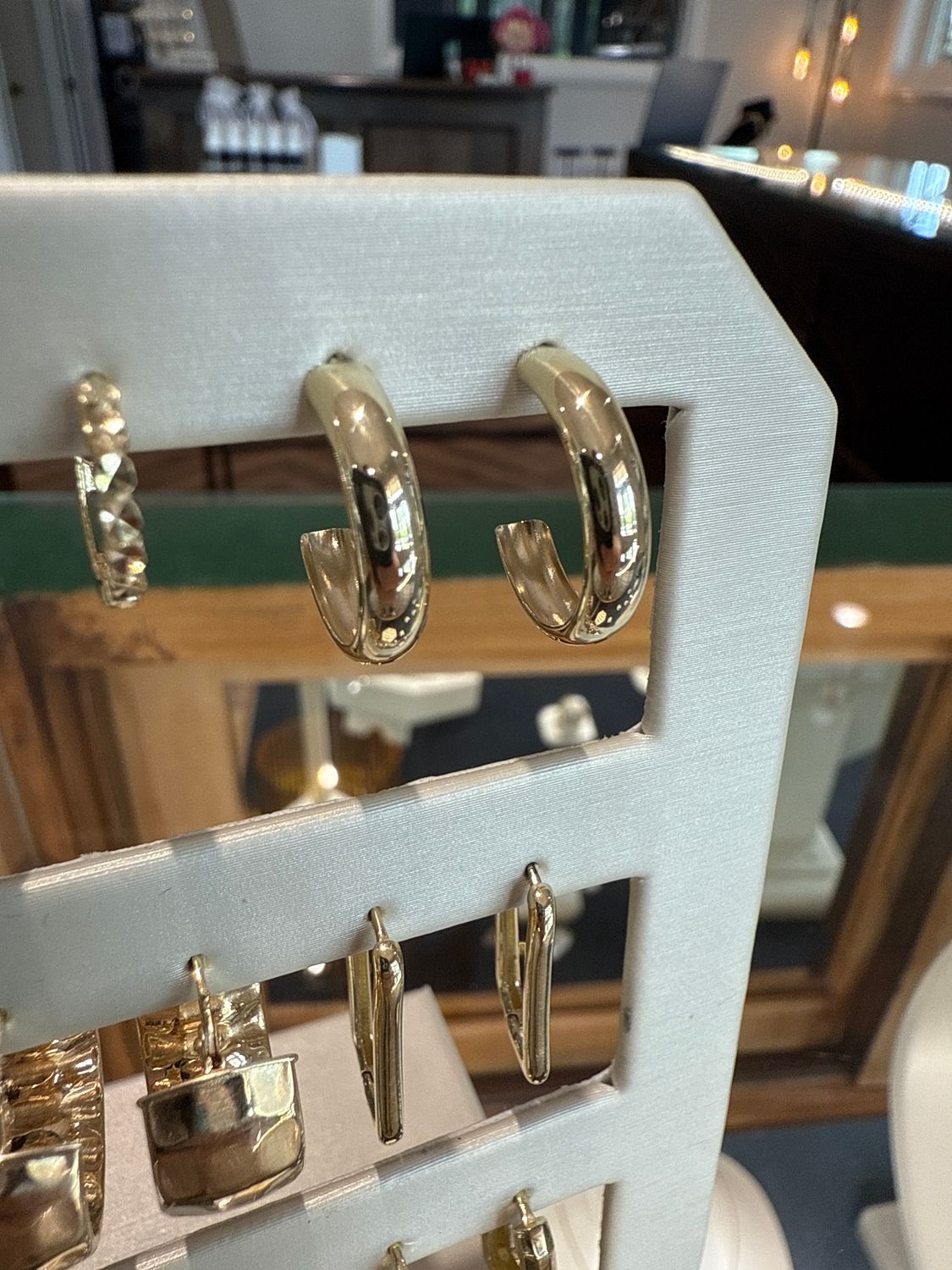 10k Yellow Gold J-Hoop Earrings