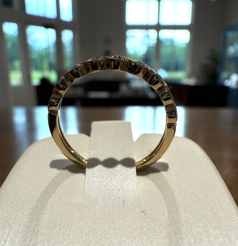 14k Yellow Gold Sapphire and Diamond Stacker .1 Sapp .08 Dia