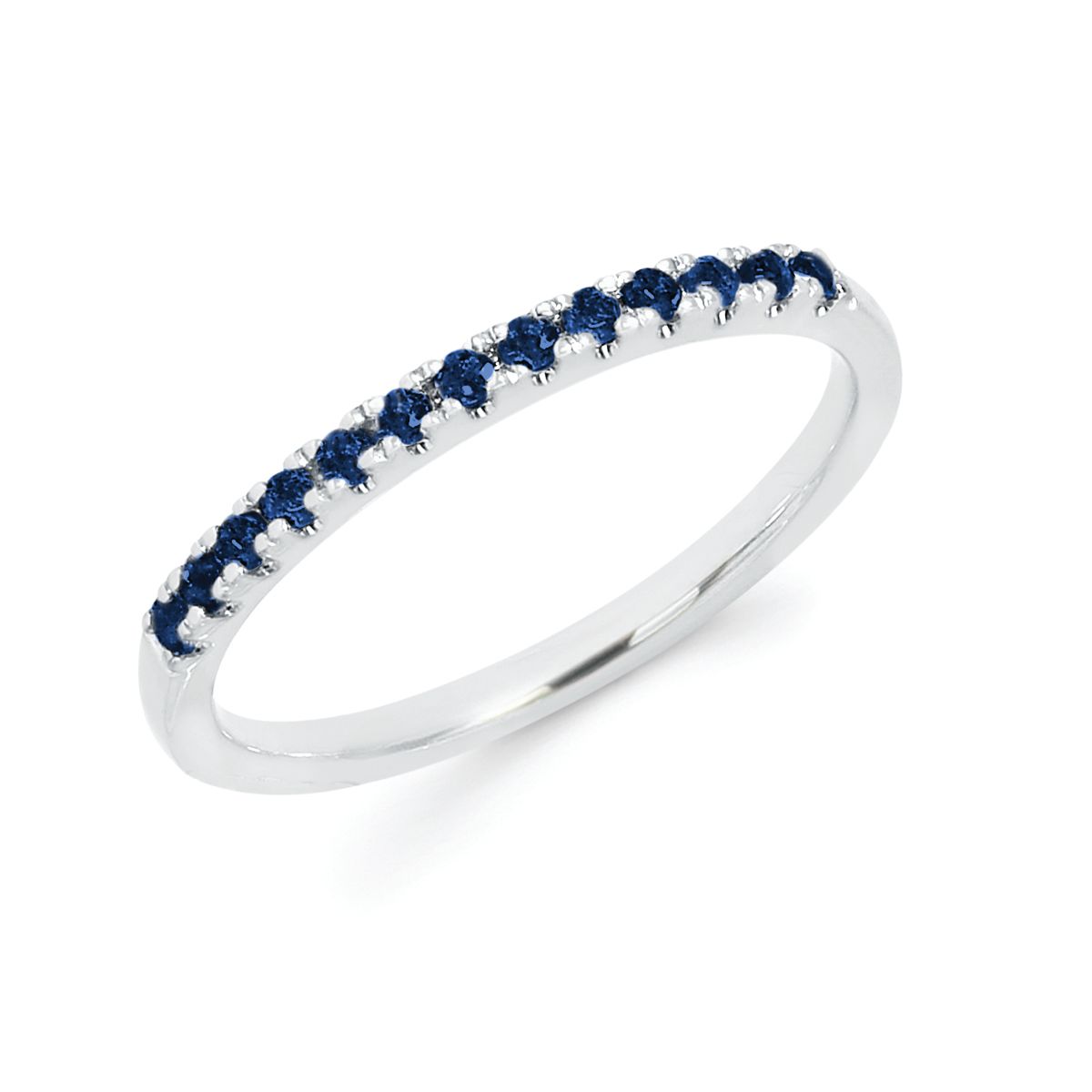 14k White Gold Sapphire Stacker Ring .29