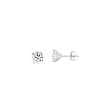 14k White Gold 1.5ctw Martini Syle Lab Diamond Studs