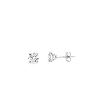 14k White Gold 1.0ctw Martini Syle Lab Grown Studs