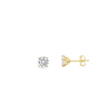 14k Yellow Gold 1.5ctw Martini Style Lab Diamond Studs