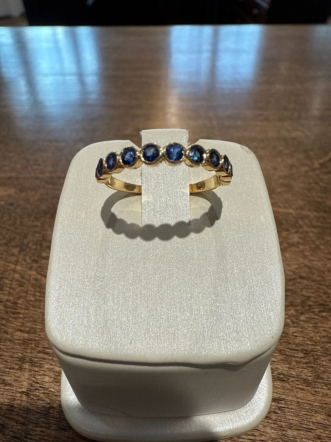 14k Yellow Gold Multi Sapphire Bezel Set Band 0.7ct
