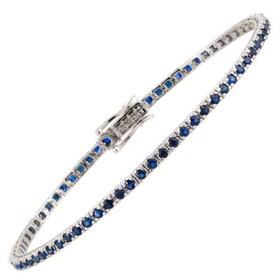 18k White Gold Sapphire Tennis Bracelet 2.5ct Sapp