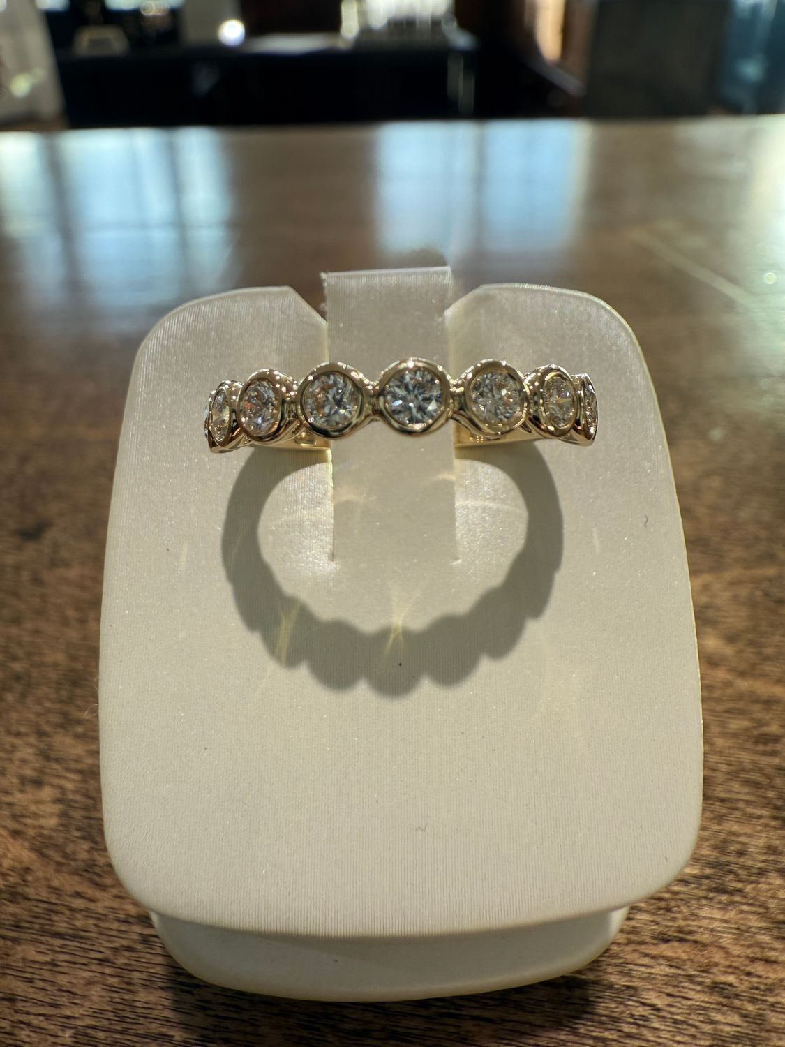 14k Yellow Gold Round Brilliant Bezel Set Lab Grown Diamond 1/2ctw