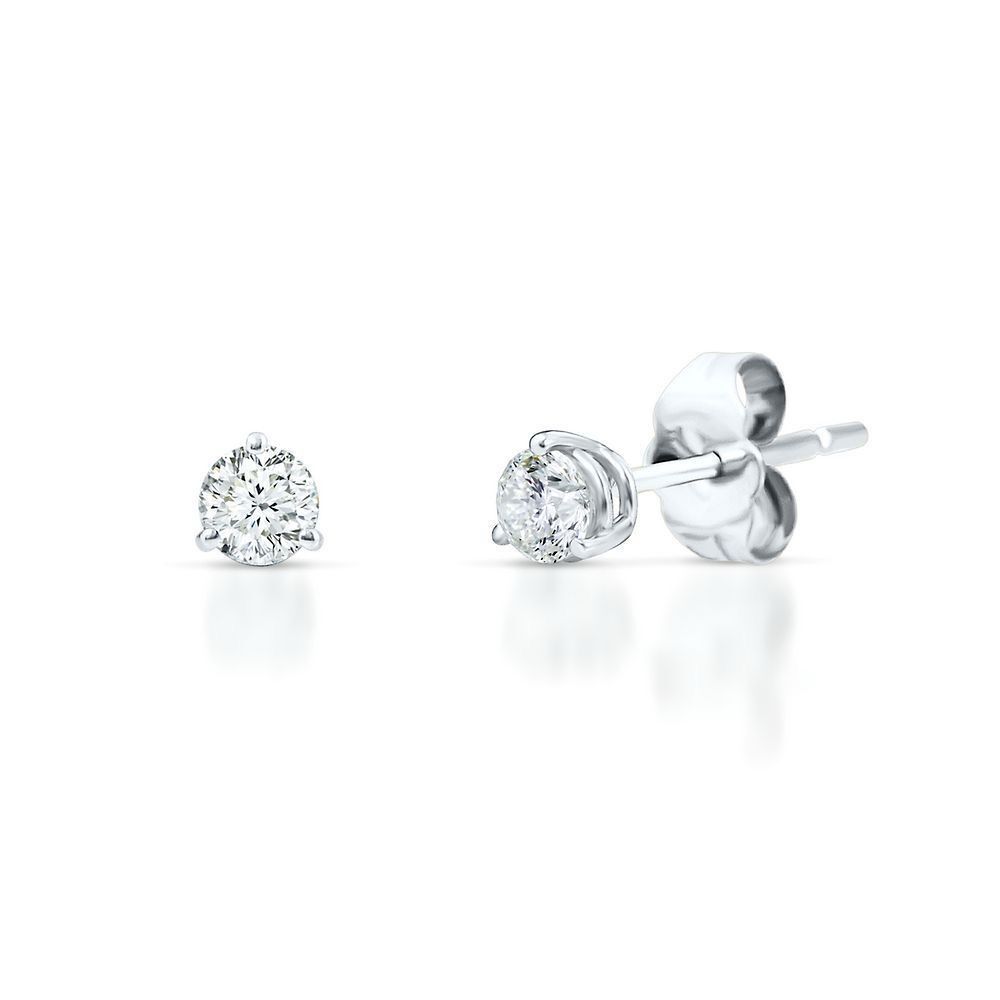 14kw .10 ctw Diamond Martini Studs Round