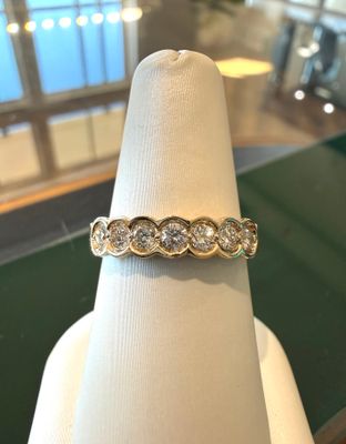 14k Yellow Gold Band with .51ctw Bezel set Diamonds