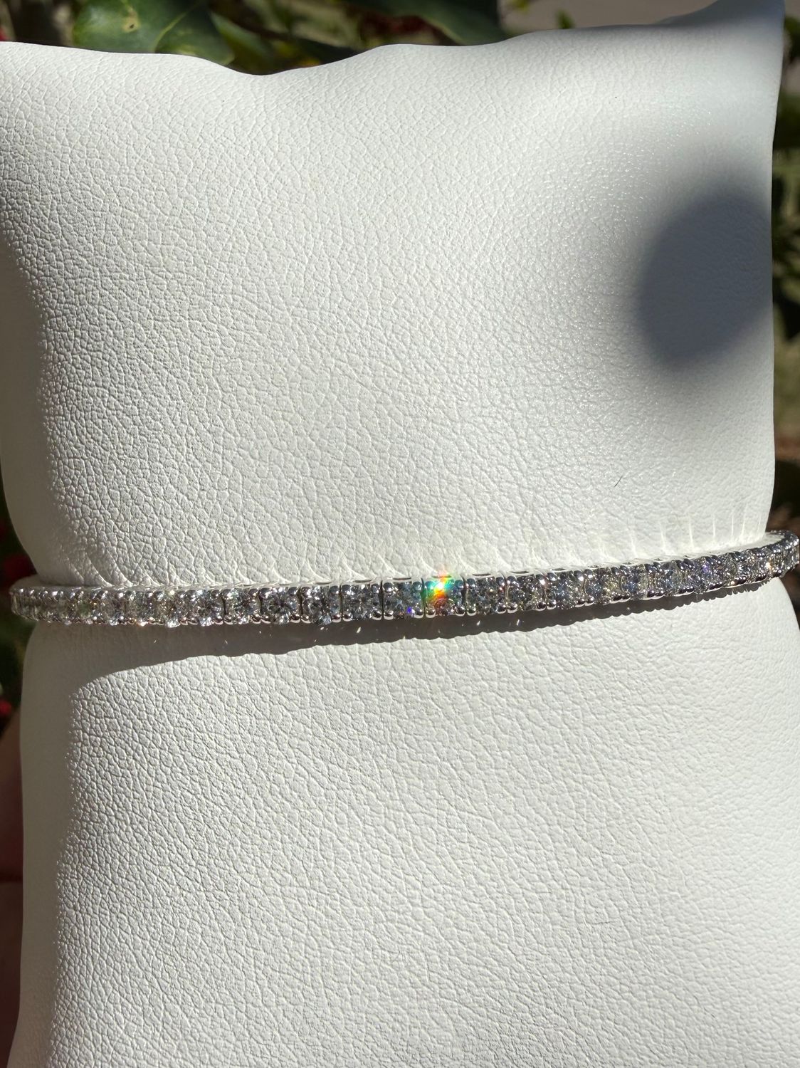 14k White Gold Flex Bangle with Prong set Diamonds 1.49ctw
