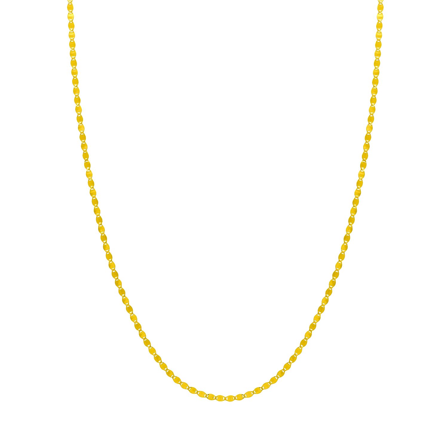 10k Yellow Gold 2.7mm Mirror Chain with Lobster Clasp in 16"
