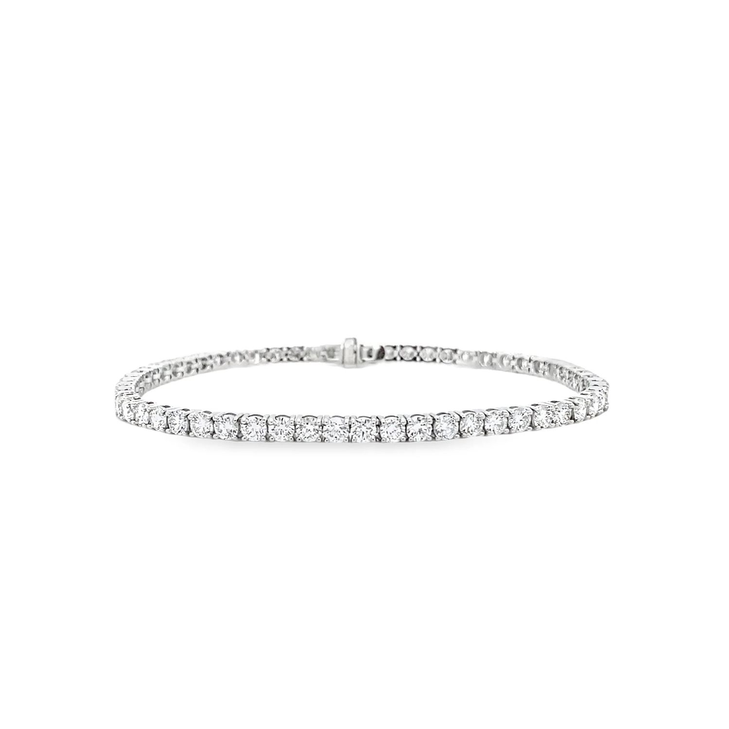 14k White Gold 3.00ctw Lab Grown Diamond Tennis Bracelet 6.75"
