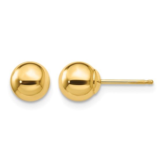 14k Yellow Gold 6mm Ball Post Earring