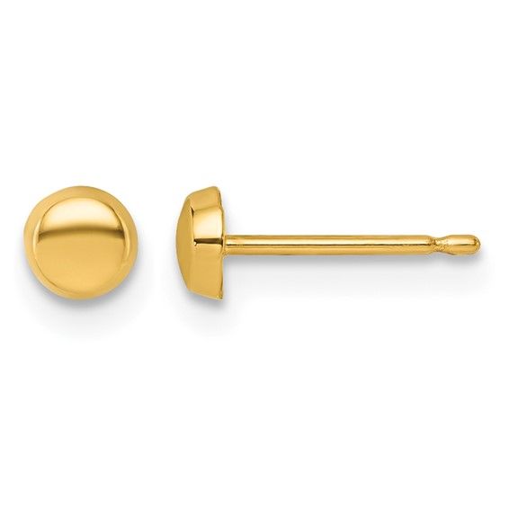 14k Yellow Gold 4mm Button Post earrings