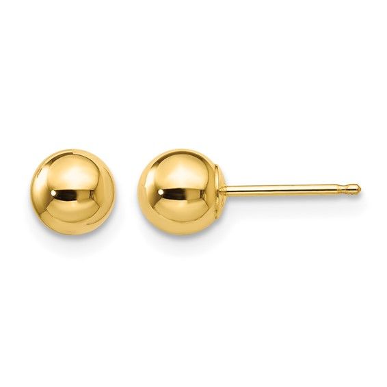 14k Yellow Gold 5mm Ball Post Earrings