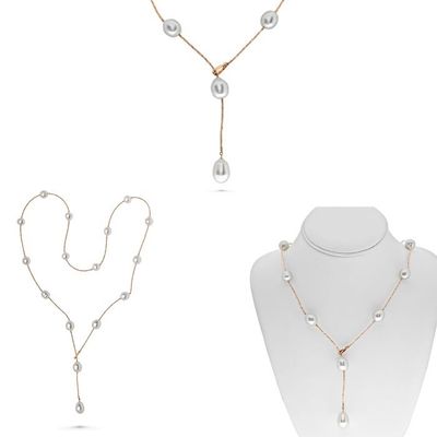18k Yellow Gold Convertable South Sea Pearl Necklace 32" 16 10-11mm pearls