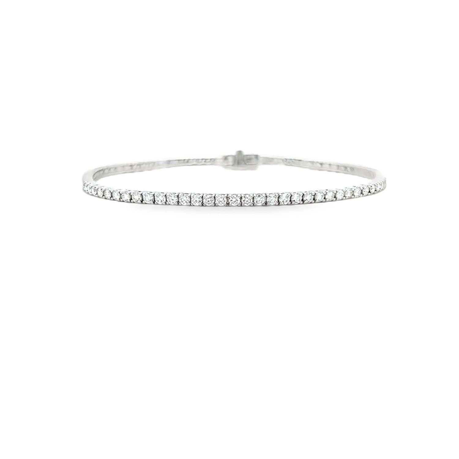 14k White Gold Natural Diamond Tennis Bracelet 2.20ctw