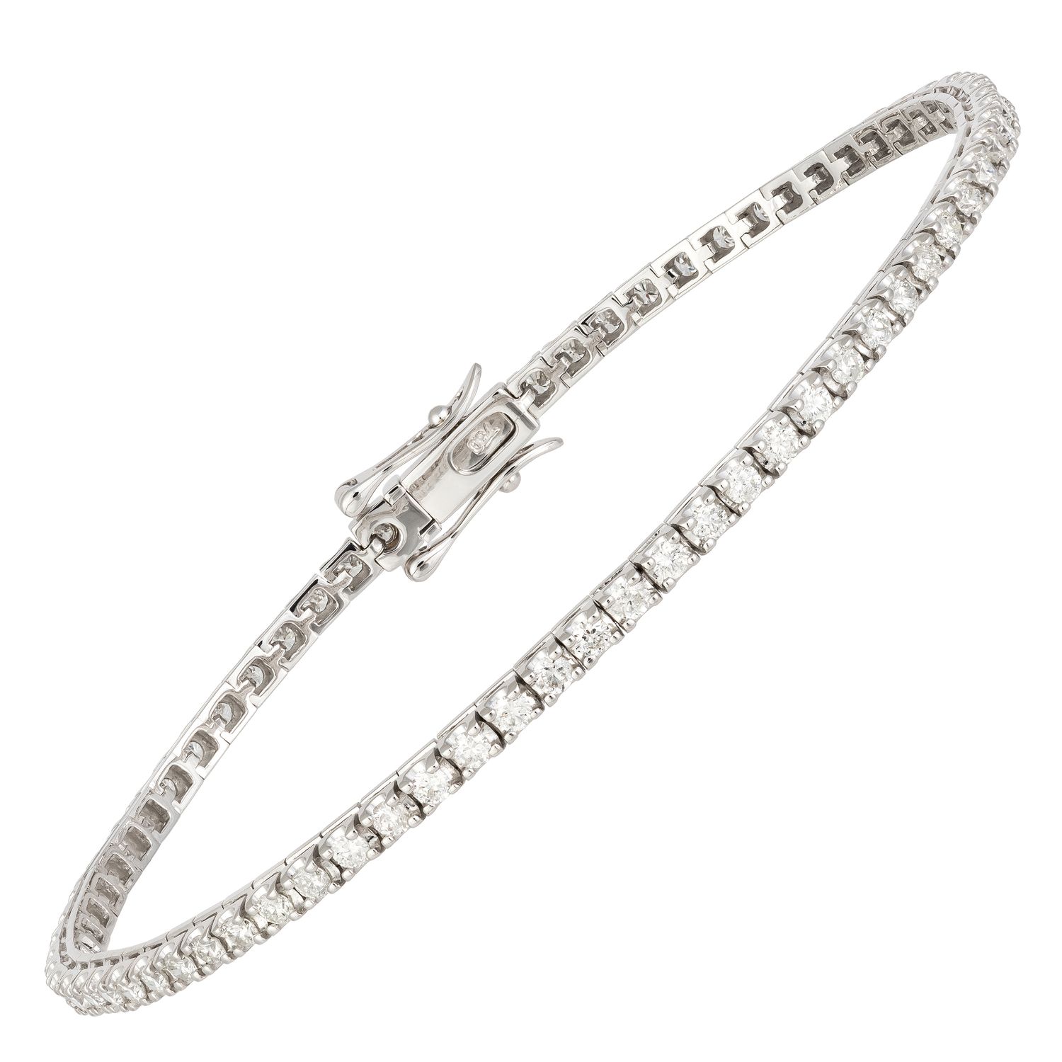 18k White Gold Diamond Tennis Bracelet 1.97ctw