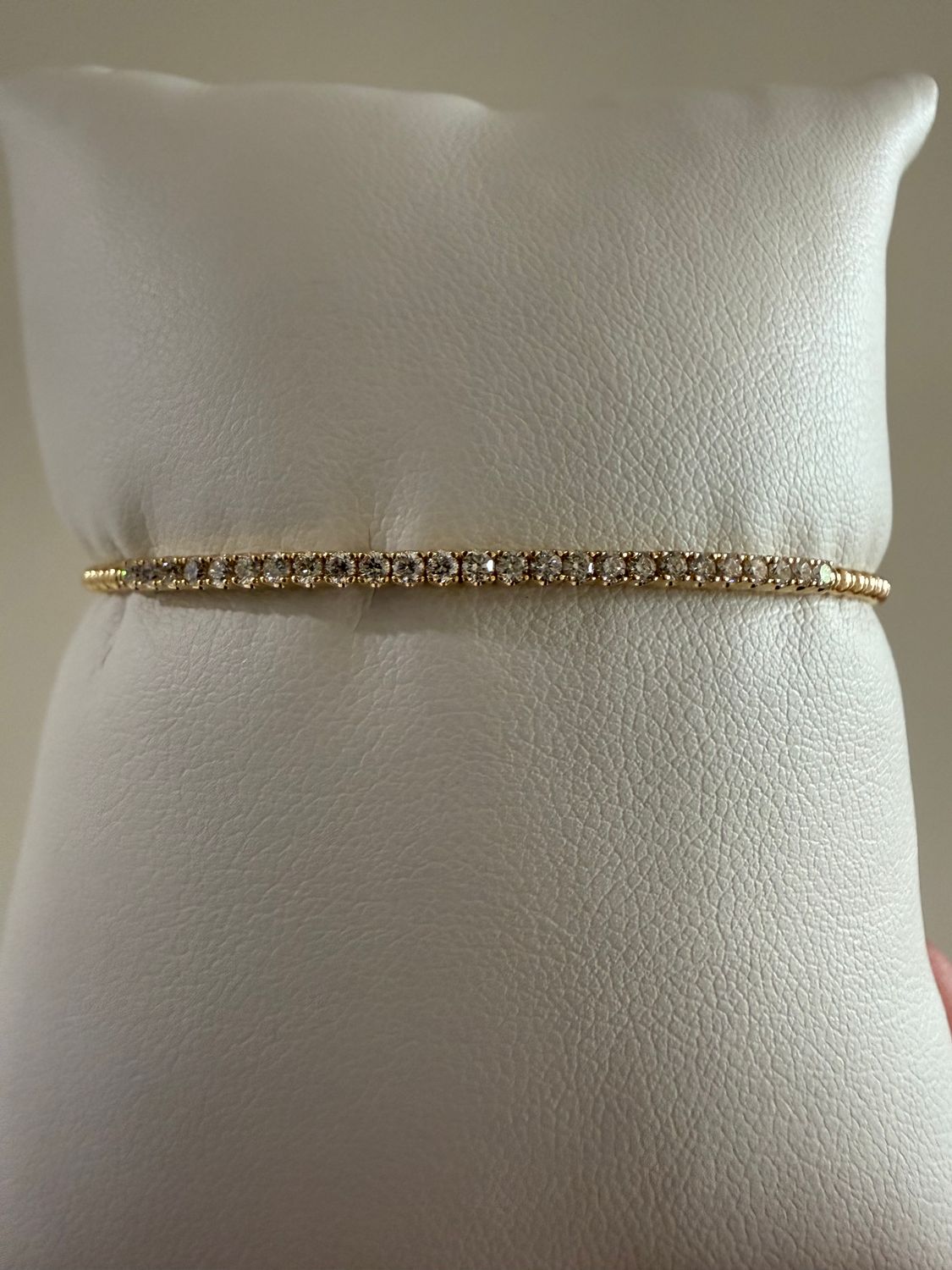 14k Yellow Gold Diamond Beaded Flex Bracelet Dia: 0.45ctw